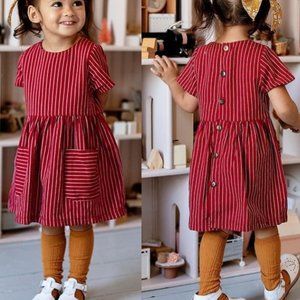 Knotted Fern Classic Red and White Dress